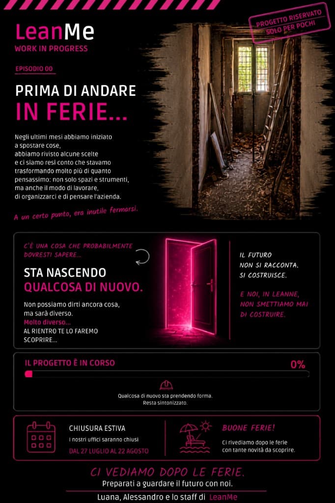 Newsletter LeanMe Rebuild Episodio 00 — Prima di andare in ferie
