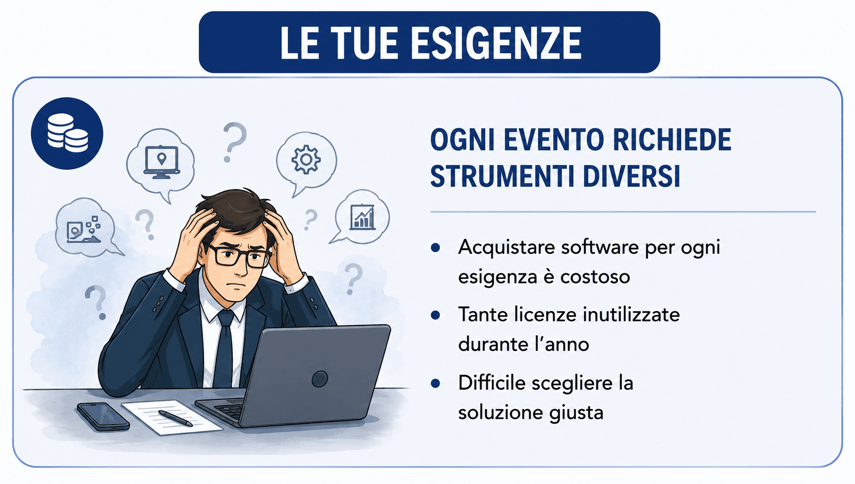 Ogni evento richiede strumenti diversi